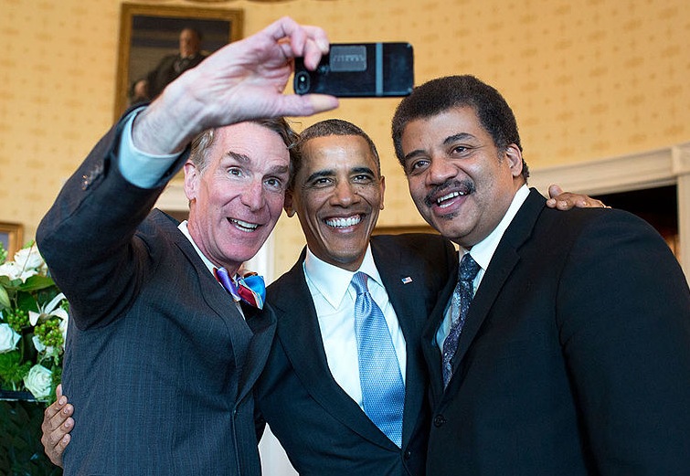 neil degrasse tyson with president obama and bill nye