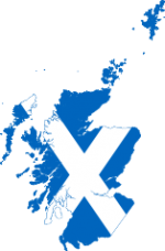 Flag-map of Scotland via Wikimedia Commons