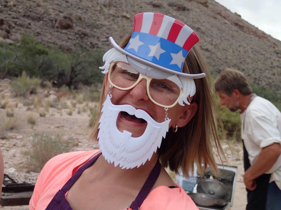 Uncle Sam fixes a July 4th supper in the Grand Canyon