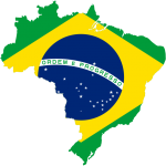 Map of Brazil with flag, via Wikimedia Commons