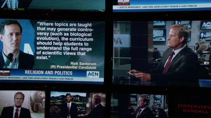 "Newsroom" anchor Will McAvoy addresses Rick Santorum's comments on the Santorum Amendment.