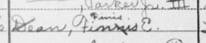 Record of Finis E. Dean in the 1940 U.S. Census