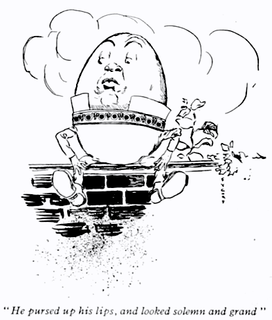 Humpty Dumpty illustration from a 1917 edition of Lewis Carroll's Through the Looking Glass