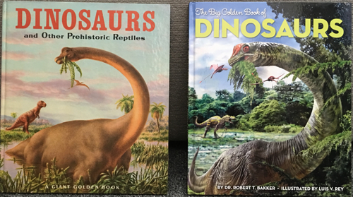 Comparison of the 1960 Golden Book "Dinosaurs" and the 2013 "Golden Book of Dinosaurs"