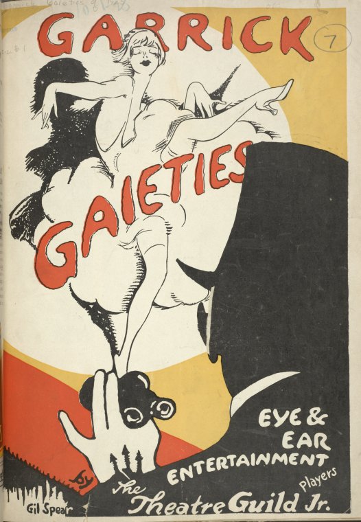 Cover of Garrick Gaieties souvenir program, via NYPL Digital Collections