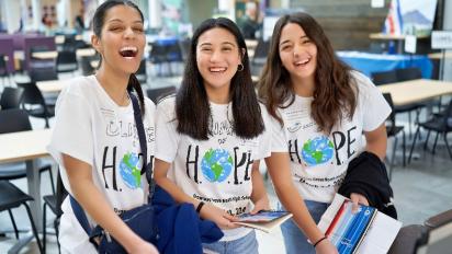 Student volunteers at the Climate of H.O.P.E. conference.