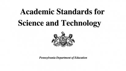Cover sheet of PA science standards document