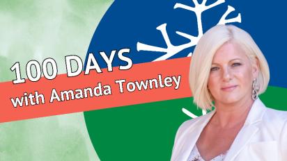 "100 Days with Amanda Townley" video card.